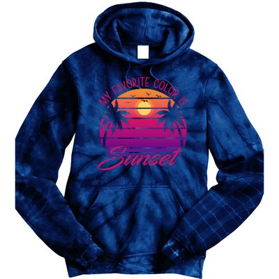 My Favorite Color Is Sunset Retro Summer Tie Dye Hoodie