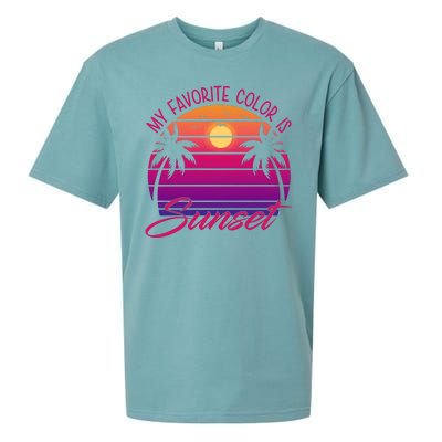 My Favorite Color Is Sunset Retro Summer Sueded Cloud Jersey T-Shirt