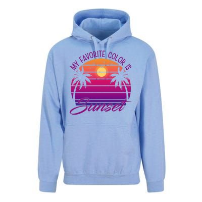 My Favorite Color Is Sunset Retro Summer Unisex Surf Hoodie