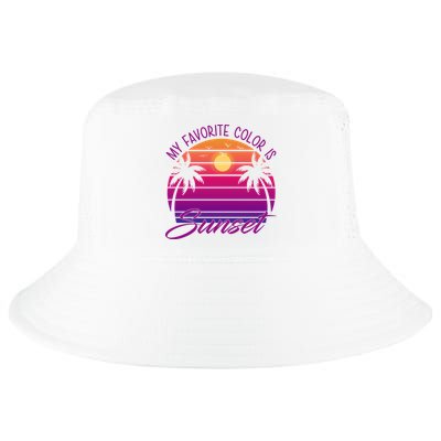 My Favorite Color Is Sunset Retro Summer Cool Comfort Performance Bucket Hat