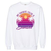 My Favorite Color Is Sunset Retro Summer Garment-Dyed Sweatshirt