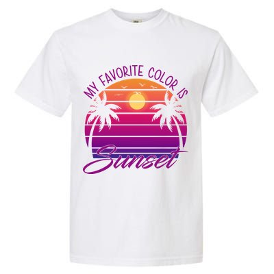 My Favorite Color Is Sunset Retro Summer Garment-Dyed Heavyweight T-Shirt