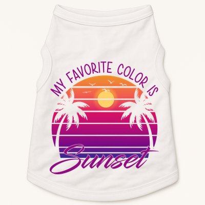 My Favorite Color Is Sunset Retro Summer Doggie Tank