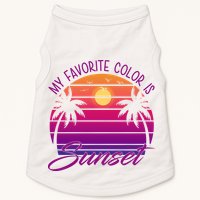 My Favorite Color Is Sunset Retro Summer Doggie Tank