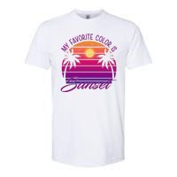 My Favorite Color Is Sunset Retro Summer Softstyle® CVC T-Shirt