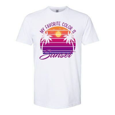 My Favorite Color Is Sunset Retro Summer Softstyle® CVC T-Shirt