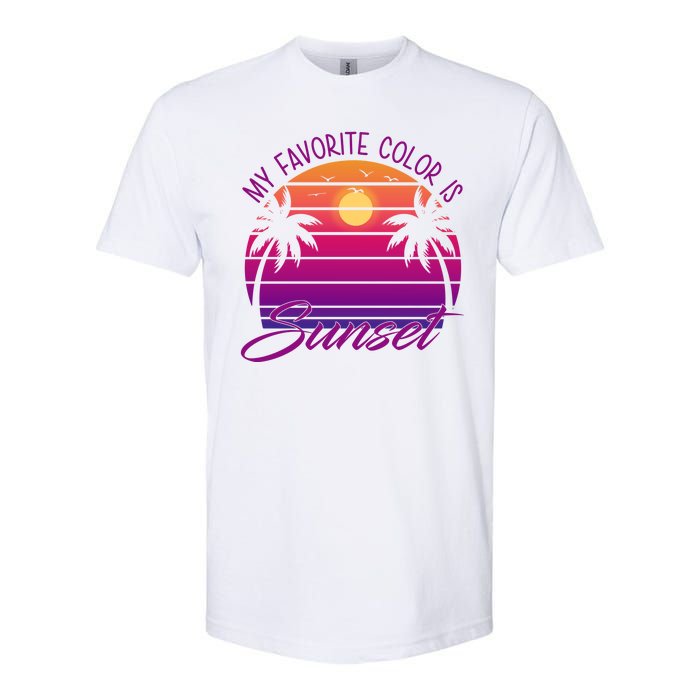 My Favorite Color Is Sunset Retro Summer Softstyle® CVC T-Shirt