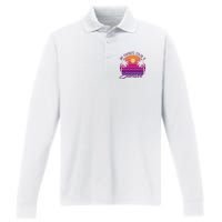 My Favorite Color Is Sunset Retro Summer Performance Long Sleeve Polo