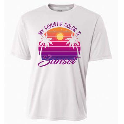 My Favorite Color Is Sunset Retro Summer Cooling Performance Crew T-Shirt