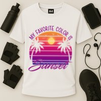 My Favorite Color Is Sunset Retro Summer Performance Shirt