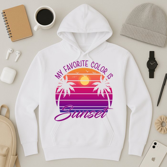 My Favorite Color Is Sunset Retro Summer Hoodie