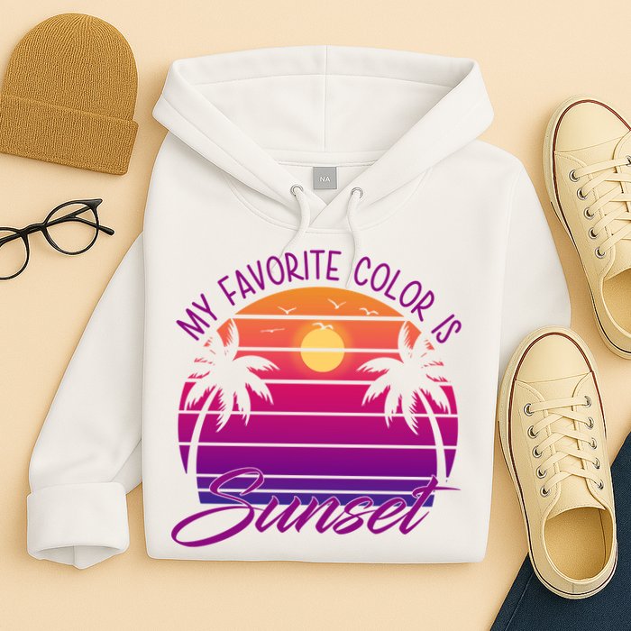 My Favorite Color Is Sunset Retro Summer Hoodie
