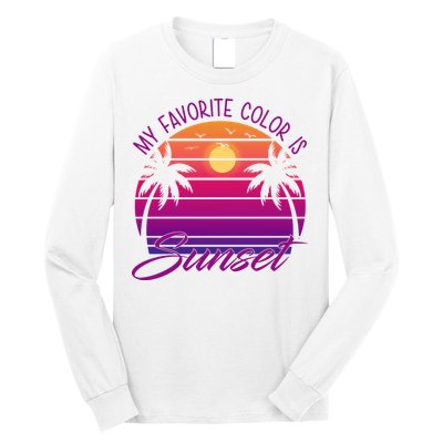 My Favorite Color Is Sunset Retro Summer Long Sleeve Shirt