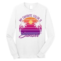 My Favorite Color Is Sunset Retro Summer Long Sleeve Shirt