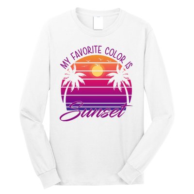 My Favorite Color Is Sunset Retro Summer Long Sleeve Shirt