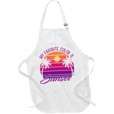 My Favorite Color Is Sunset Retro Summer Apron