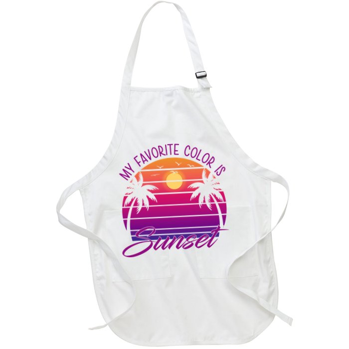 My Favorite Color Is Sunset Retro Summer Apron