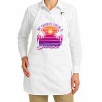 My Favorite Color Is Sunset Retro Summer Apron