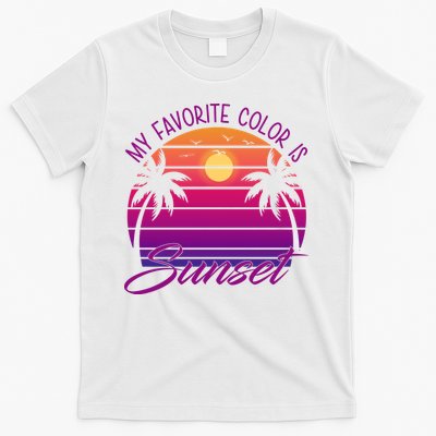 My Favorite Color Is Sunset Retro Summer T-Shirt