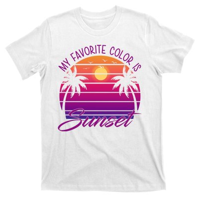 My Favorite Color Is Sunset Retro Summer T-Shirt