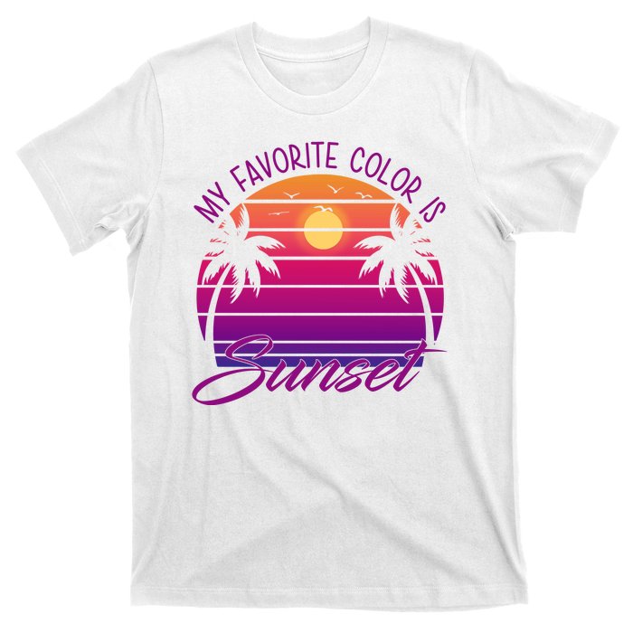 My Favorite Color Is Sunset Retro Summer T-Shirt