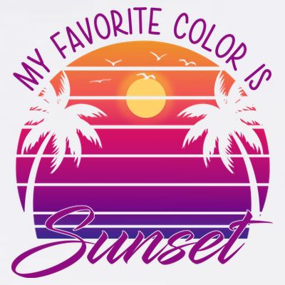 My Favorite Color Is Sunset Retro Summer T-Shirt