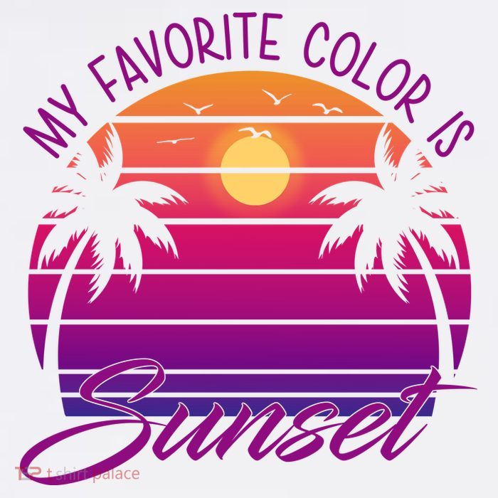 My Favorite Color Is Sunset Retro Summer T-Shirt