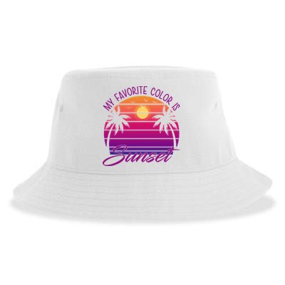 My Favorite Color Is Sunset Retro Summer Sustainable Bucket Hat