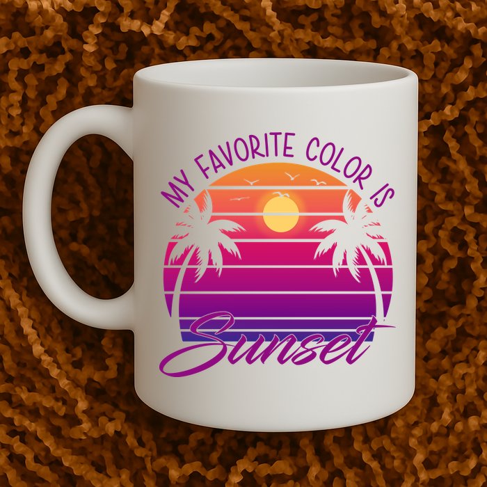My Favorite Color Is Sunset Retro Summer Mug
