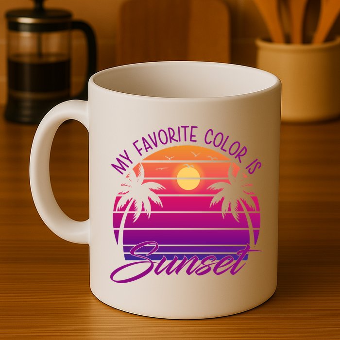 My Favorite Color Is Sunset Retro Summer Mug