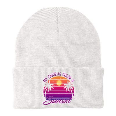 My Favorite Color Is Sunset Retro Summer Beanie