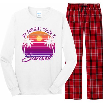 My Favorite Color Is Sunset Retro Summer Long Sleeve Pajama Set