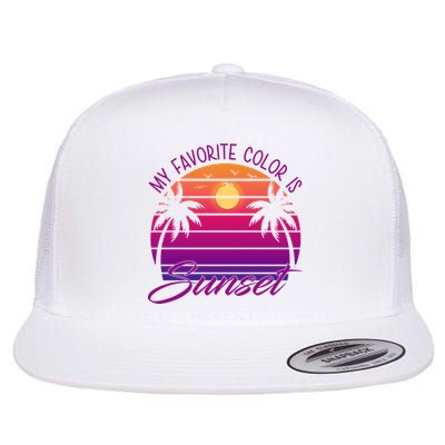 My Favorite Color Is Sunset Retro Summer Flatbill Hat