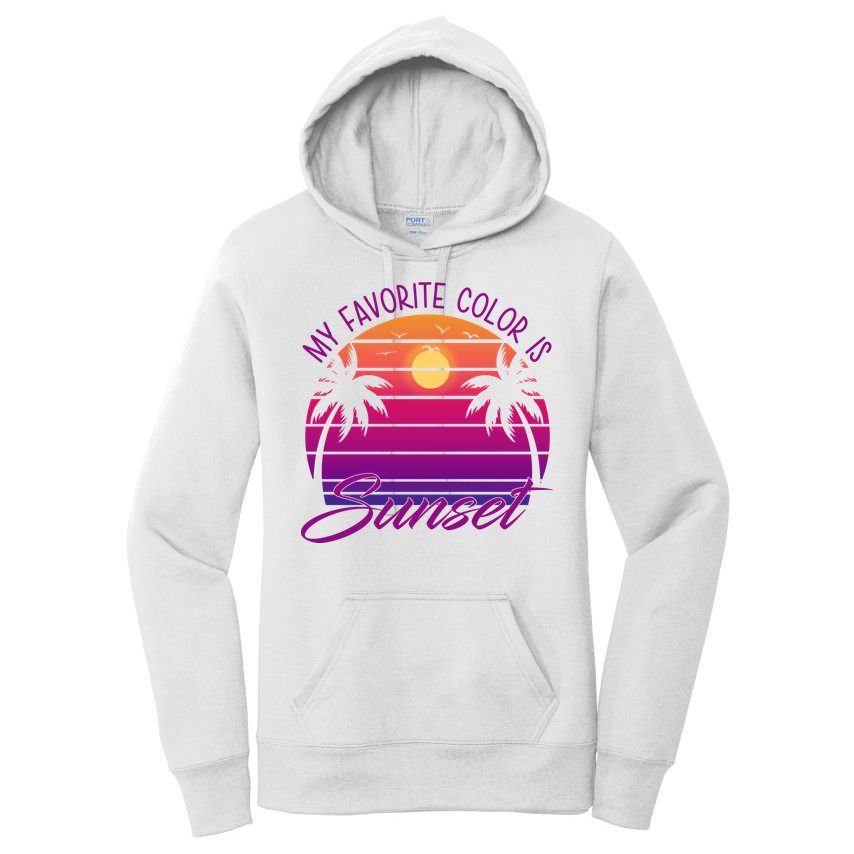 My Favorite Color Is Sunset Retro Summer Women's Pullover Hoodie