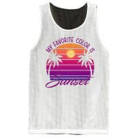 My Favorite Color Is Sunset Retro Summer Mesh Reversible Basketball Jersey Tank