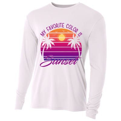 My Favorite Color Is Sunset Retro Summer Cooling Performance Long Sleeve Crew