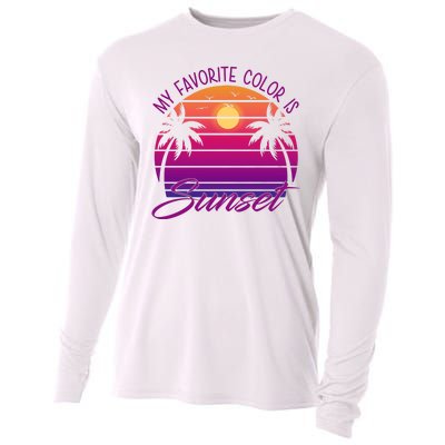 My Favorite Color Is Sunset Retro Summer Cooling Performance Long Sleeve Crew