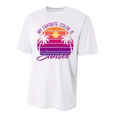 My Favorite Color Is Sunset Retro Summer Performance Sprint T-Shirt