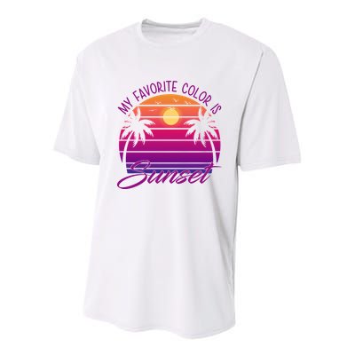 My Favorite Color Is Sunset Retro Summer Youth Performance Sprint T-Shirt
