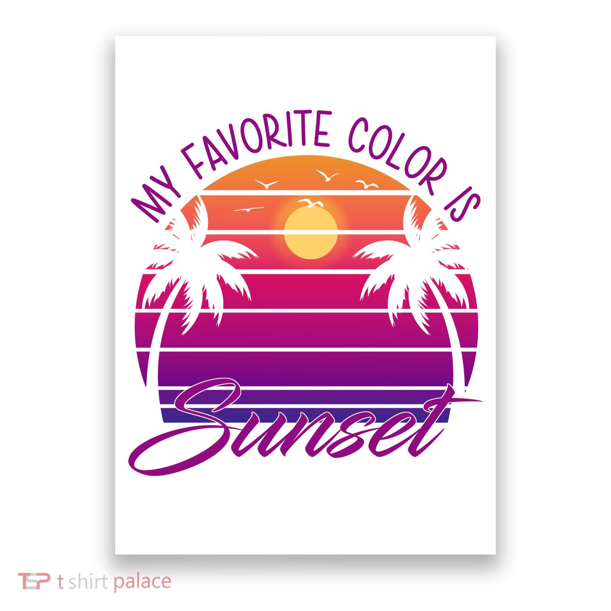 My Favorite Color Is Sunset Retro Summer Poster