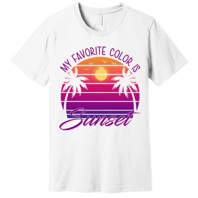 My Favorite Color Is Sunset Retro Summer Premium T-Shirt