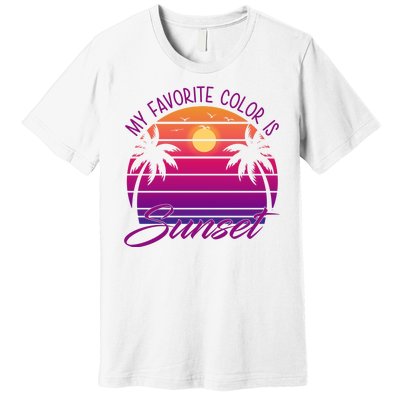 My Favorite Color Is Sunset Retro Summer Premium T-Shirt