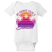 My Favorite Color Is Sunset Retro Summer Baby Bodysuit