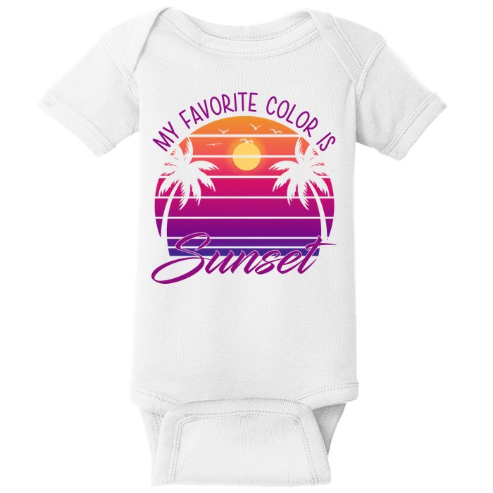 My Favorite Color Is Sunset Retro Summer Baby Bodysuit
