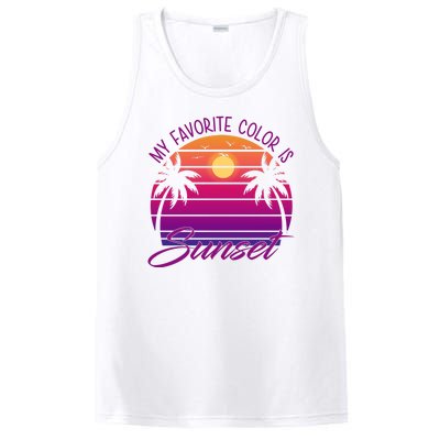 My Favorite Color Is Sunset Retro Summer PosiCharge Competitor Tank