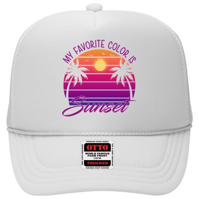 My Favorite Color Is Sunset Retro Summer Trucker Hat