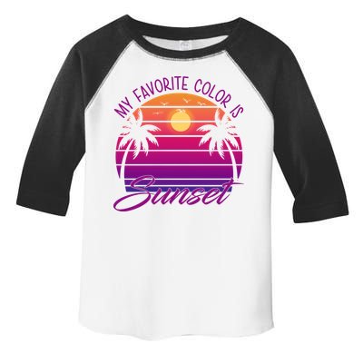 My Favorite Color Is Sunset Retro Summer Toddler Fine Jersey T-Shirt