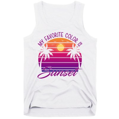 My Favorite Color Is Sunset Retro Summer Tank Top