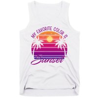 My Favorite Color Is Sunset Retro Summer Tank Top