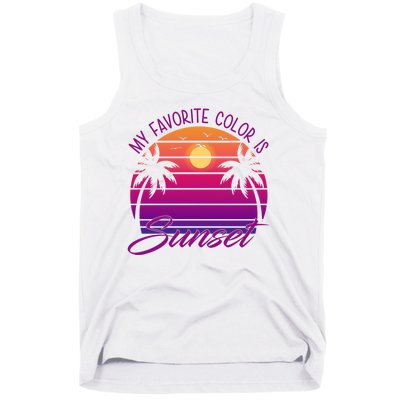 My Favorite Color Is Sunset Retro Summer Tank Top